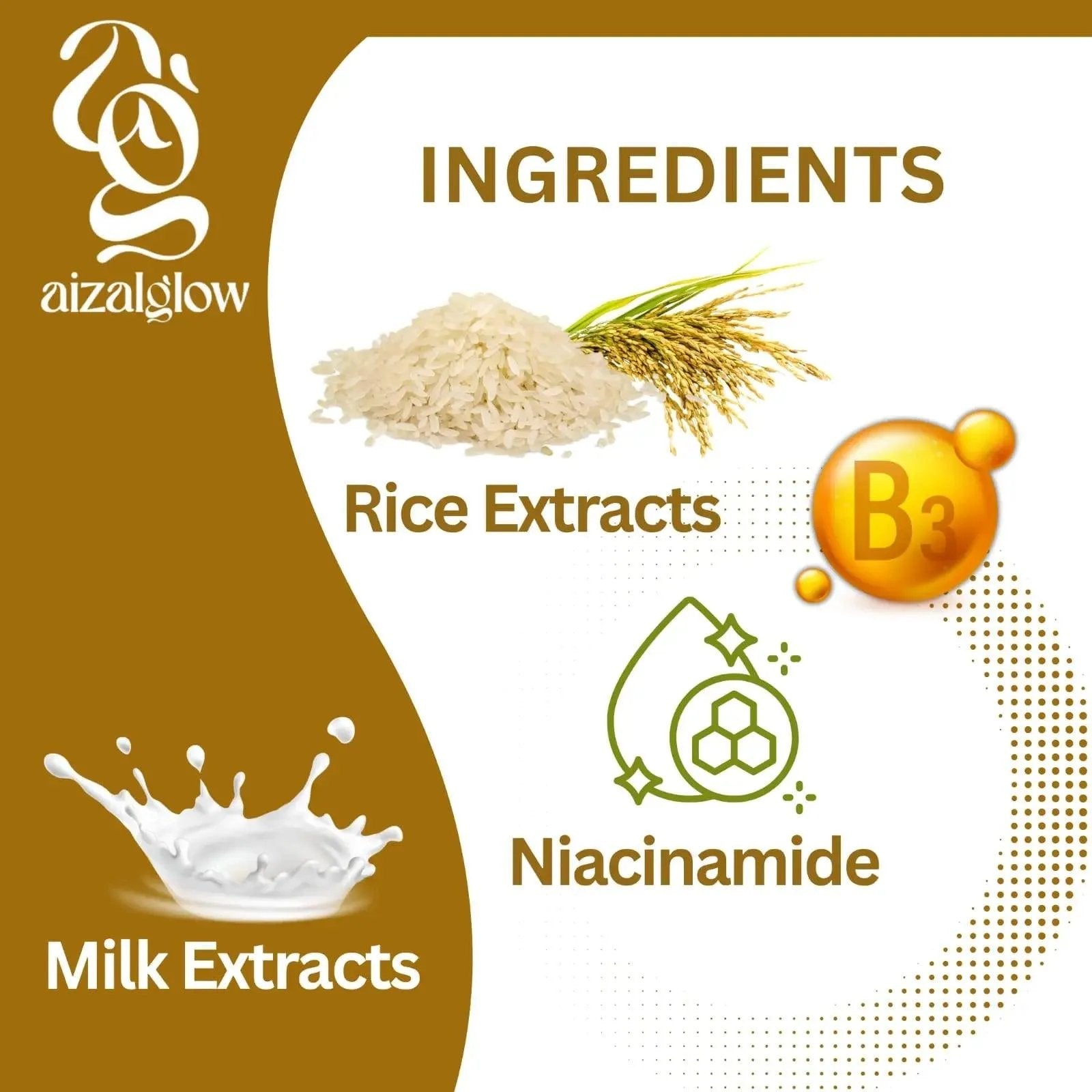 Aizal Glow Rice Milk Face Wash | Rice Extract & Niacinamide Face Wash - Aizal Glow
