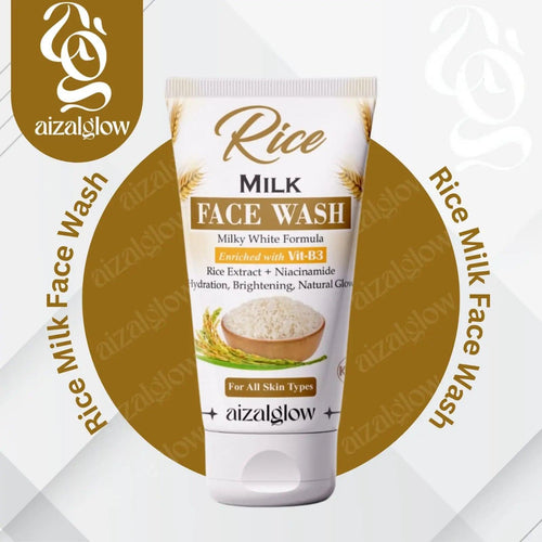 Aizal Glow Rice Milk Face Wash | Rice Extract & Niacinamide Face Wash - Aizal Glow