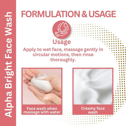 Aizal Glow Alpha Bright Face Wash | Alpha Arbutin, Kojic Acid, Glutathione & Niacinamide Face Wash for Dark Spots, Pigmentation - Aizal Glow
