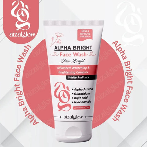 Aizal Glow Alpha Bright Face Wash | Alpha Arbutin, Kojic Acid, Glutathione & Niacinamide Face Wash for Dark Spots, Pigmentation - Aizal Glow