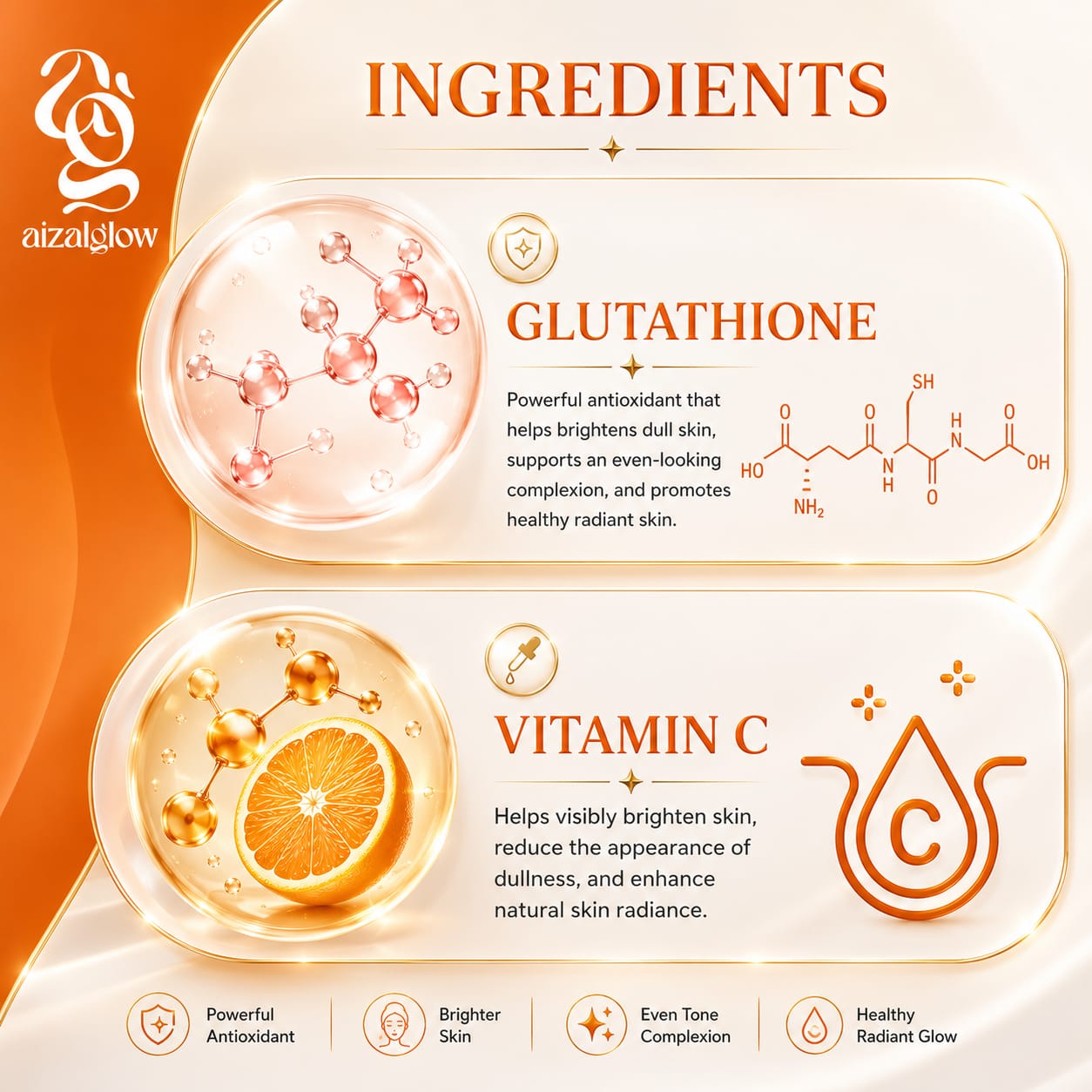Aizal Glow Gluta White Face Wash | Vitamin C & Glutathione Face Wash - Aizal Glow