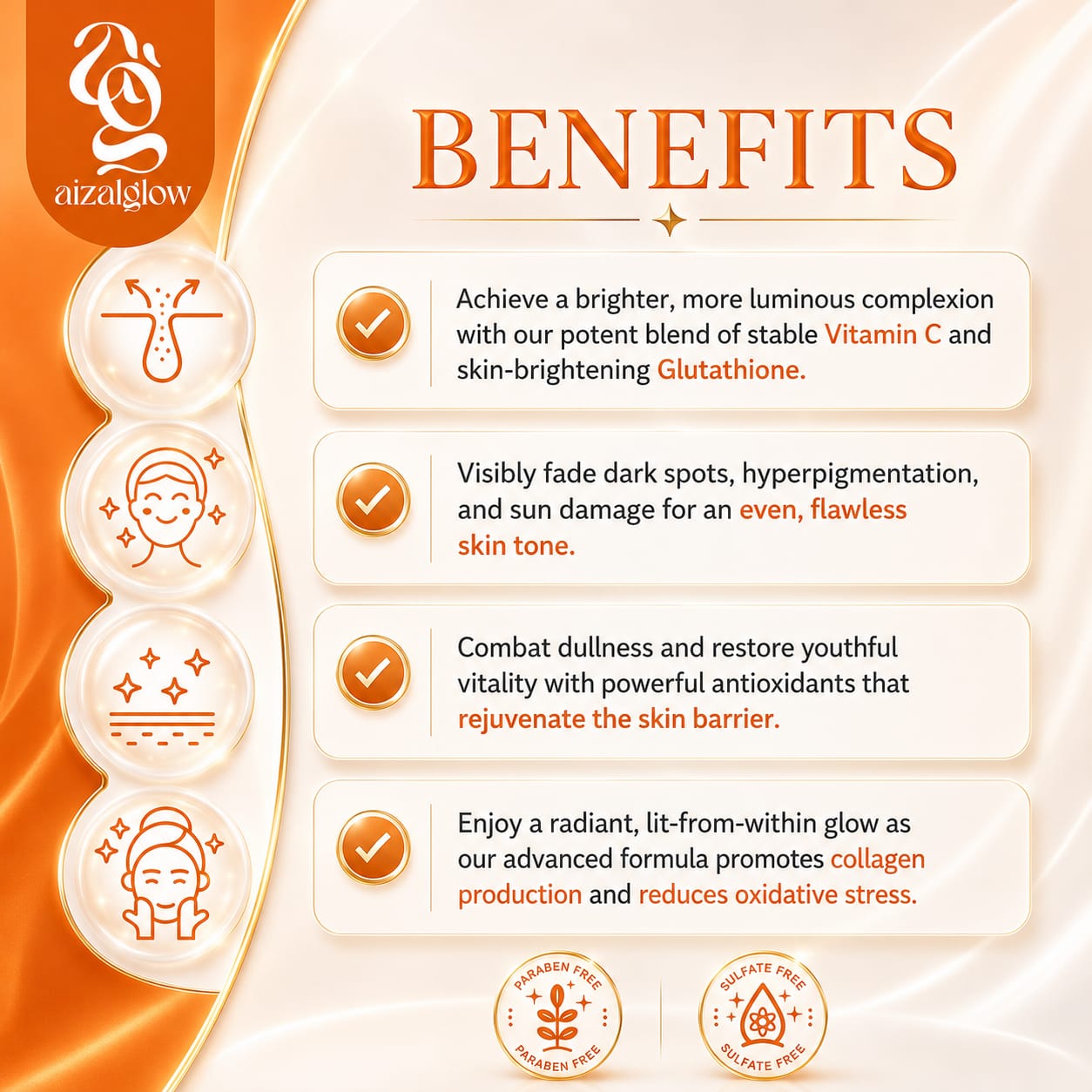 Aizal Glow Gluta White Face Wash | Vitamin C & Glutathione Face Wash - Aizal Glow